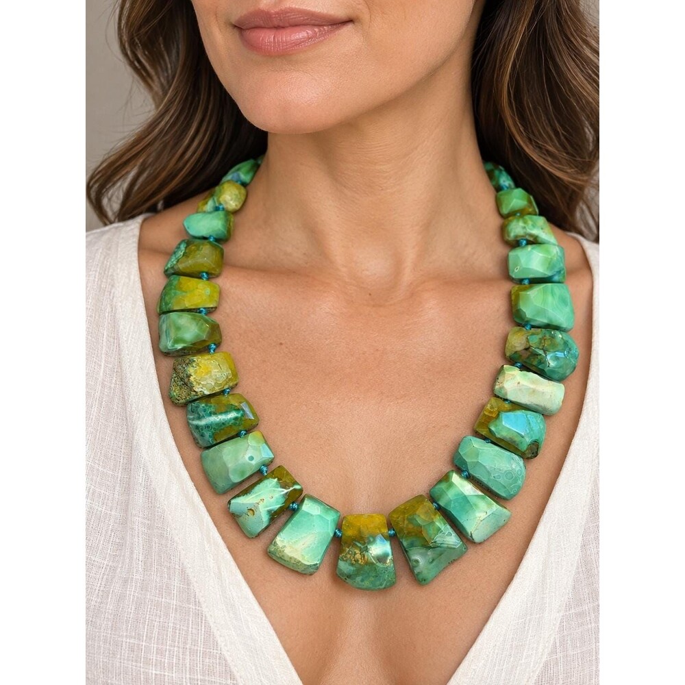 Iris & Lily London Chunky Turquoise Agate Necklace – LUC 925 - Picture 2 of 10